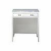 James Martin Vanities Addison 30in Countertop Unit, Glossy White w/ 3 CM Carrara Marble Top E444-CU30-GW-3CAR